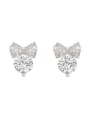thumb Copper With Cubic Zirconia  Plated Simplistic Bowknot Stud Earrings 1
