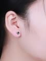 thumb 925 Silver Black Flower stud Earring 1