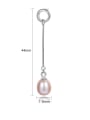 thumb 925 Sterling Silver With Artificial Pearl  Simplistic Oval Long section Drop Earrings 4