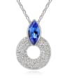 thumb Simple Hollow Round Pendant austrian Crystal Alloy Necklace 1