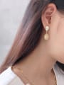 thumb 925 Sterling Silver With Gold Plated Fashion Oval Drop Earrings 1