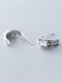 thumb 925 Sterling Silver With Antique Silver Plated Vintage Leaf Stud Earrings 2