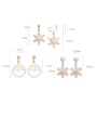 thumb Alloy With Rose Gold Plated Simplistic Snowflake Drop Earrings 1