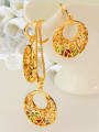 thumb 18K Hollow Multicolor Rhinestones Two Pieces Jewelry Set 1