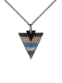 thumb Triangle Shaped Pendant Colorful Zircons Necklace 3