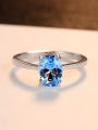 thumb Sterling silver sky blue semi-precious stones minimalist ring 2