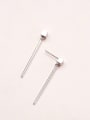 thumb Exquisite Square Shaped Silver Drop Earrings 0
