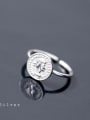 thumb 925 Sterling Silver With Platinum Plated Trendy Face Rings 2