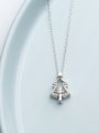 thumb 925 Sterling Silver With Rhodium Plated Simplistic  SChristmas Tree  Necklaces 0