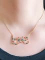 thumb Copper With Cubic Zirconia Fashion Monogrammed-LOVE Necklaces 1