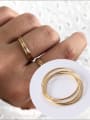 thumb Titanium With Gold Plated Simplistic Round Stacking Rings 0