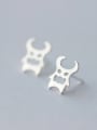 thumb S925 Silver Handsome Personality Cartoon stud Earring 0