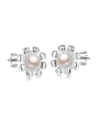 thumb Elegant Little Flower Imitation Pearl Copper Stud Earrings 0
