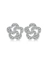 thumb Hollow Flower Small Zircons Accessories Stud Earrings 0