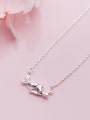 thumb 925 Sterling Silver With Silver Plated Cute A pair of birdsl Necklaces 0