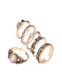 thumb Retro style Personalized White Stones Ring Set 0