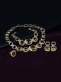 thumb Alloy Imitation-gold Plated Fashion Green Stones Four Pieces Jewelry Set 1