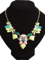 thumb Fashion Colorful Geometrical Resin Pendant Alloy Necklace 0