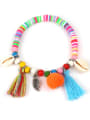 thumb Colorful Wooden Beads Shell Accessories Tassel Bracelet 1
