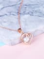 thumb Rose Gold Plated Heart Shaped Zircon Necklace 1