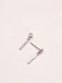 thumb Simple Cubic Tiny Zirconias 925 Silver Stud Earrings 2