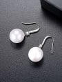 thumb Copper With White Gold Plated Simplistic Ball Drop Earrings 2