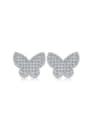 thumb Elegant Butterfly Silver Women Stud Earrings 0