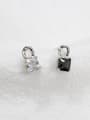 thumb Sterling Silver  Square Zirconia Stud earring 2