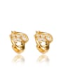 thumb Rose Gold Plated Heart Shaped Zircon Clip Earrings 2