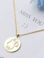thumb 925 Sterling Silver With 18k Gold Plated Trendy Face Necklaces 3