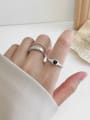 thumb 925 Sterling Silver With Platinum Plated Simplistic Matte geometric square Free Size Rings 1