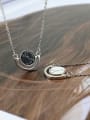 thumb Sterling Silver Round marble Necklace 1
