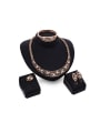 thumb new Alloy Imitation-gold Plated Vintage style Rhinestones Hollow Four Pieces Jewelry Set 0