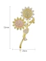 thumb Copper With Gold Plated Personality Flower Brooches 3