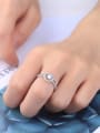 thumb Exquisite Round Shaped Zircon Set Ring 1