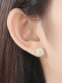 thumb 925 Sterling Silver With Glossy  Plated Simplistic Round Stud Earrings 1