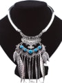 thumb Retro style Leaves Tassels Little Stones Alloy Necklace 0