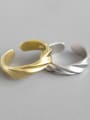 thumb 925 Sterling Silver With Gold Plated Simplistic Irregular Free Size Rings 4