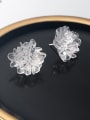 thumb 925 Sterling Silver With Platinum Plated Cute Flower Stud Earrings 2