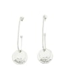 thumb Vintage Sterling Silver With   Platinum Plated Simplistic Round Hook Earrings 0