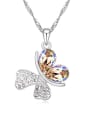 thumb Fashion austrian Crystals-covered Butterfly Pendant Alloy Necklace 4