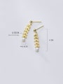 thumb 925 Sterling Silver With  Artificial Pearl Trendy Leaf  Long  Drop Earrings 2