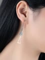 thumb Simple Triangle Rose Gold Plated Titanium Drop Earrings 1