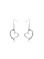 thumb Platinum Plated Heart Shaped Crystal Drop Earrings 0