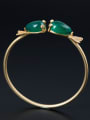 thumb Ethnic style Double Fish Green Jades 925 Silver Bangle 3