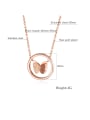 thumb Stainless Steel With Rose Gold Plated Simplistic Hollow Round Butterfly Necklaces 2