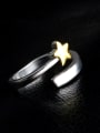 thumb Silver Plated Gold Plated Star Shaped Opening Ring 1