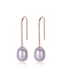 thumb Pure silver 8-9mm Natural Pearl Earrings 0