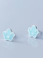thumb 925 Sterling Silver With Platinum Plated Cute Star  Stud Earrings 1