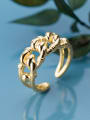 thumb 925 Sterling Silver With Gold Plated Simplistic Rope Double Layer Free Size Rings 3